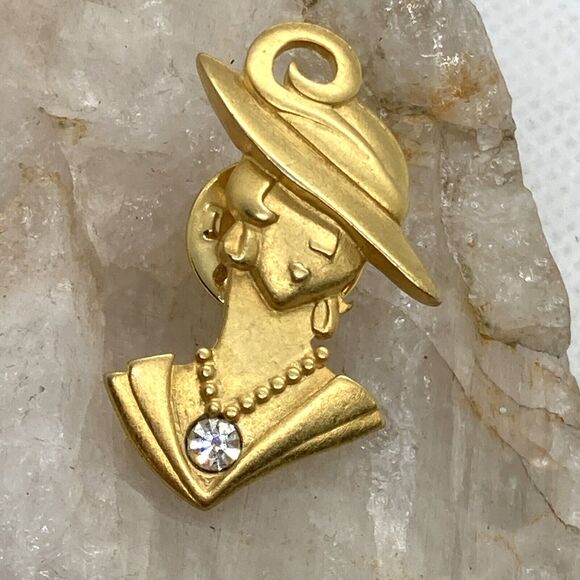 Vintage Lot of 5 Gold Tone Brooch Pin LC Golf Clubs JJ Face Rhinestone 2000 Y - Picture 12 of 16